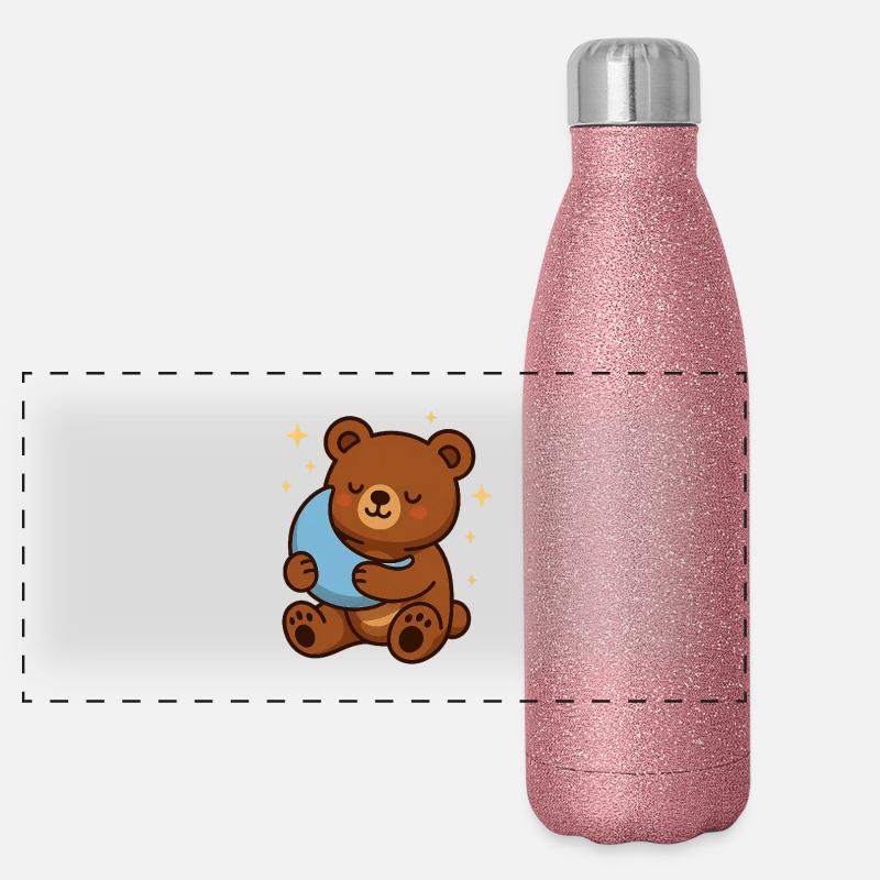 Kuschelbär Mondtraum Panorama Glitzer Isolierflasche 500 ml