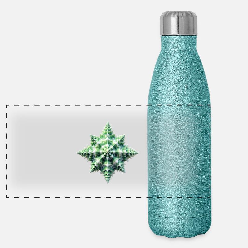 Grüne Stern-Muschel Panorama Glitzer Isolierflasche 500 ml