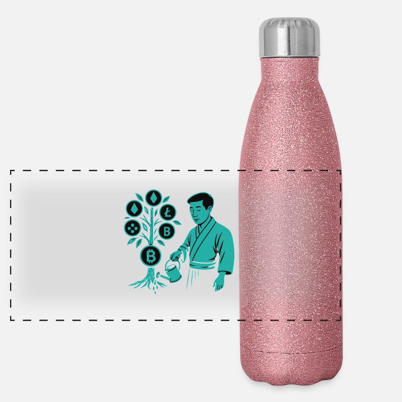 Satoshi Tree : les racines de la révolution crypto Bitcoin Gourde isotherme panoramique pailletée 500 ml