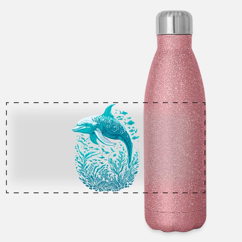 Dolphin Panoramic Glitter Thermal Bottle 500 ml