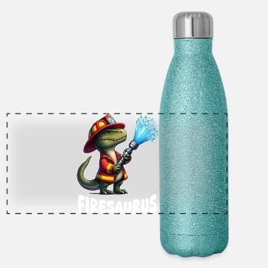 Firesaurus Pompier Mascotte Bouteille isotherme à paillettes