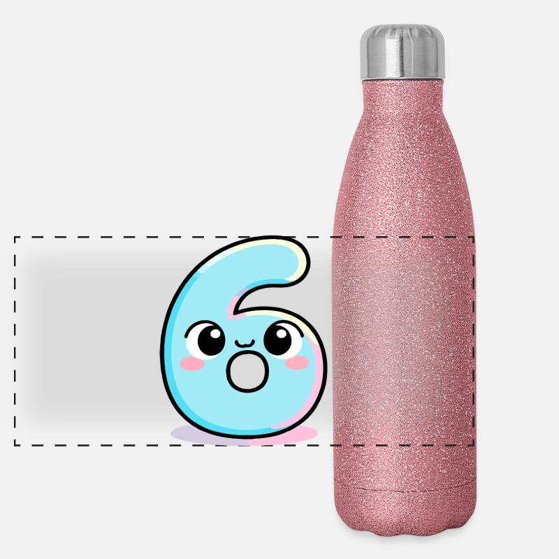 Six adorable cake Panoramic Glitter Thermal Bottle 500 ml