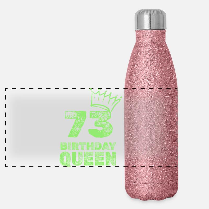 Geburtstag 73 Panorama Glitzer Isolierflasche 500 ml