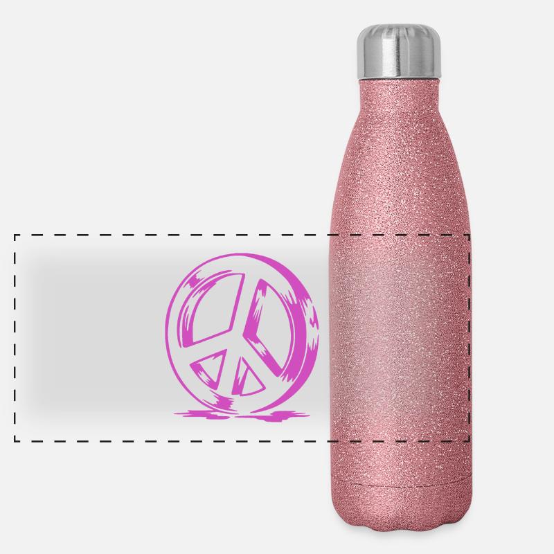 Peace and Love Panoramic Glitter Thermal Bottle 500 ml