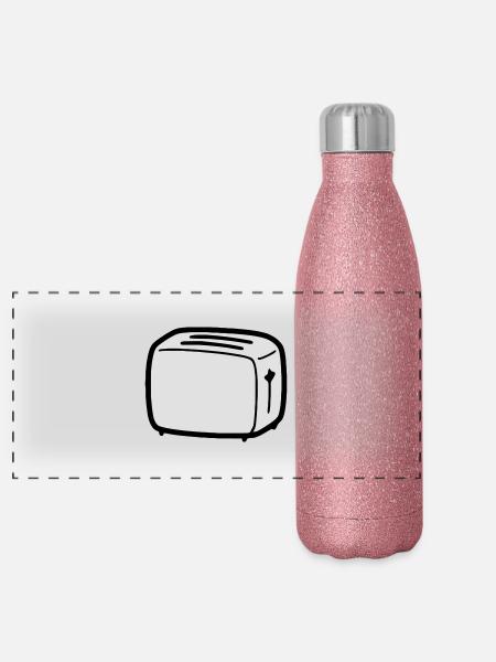 toaster - Panorama Glitzer Isolierflasche 500 ml - Pink Glitzer