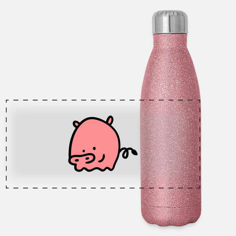 Schweinchen 2 Panorama Glitzer Isolierflasche 500 ml