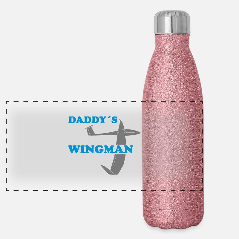 daddys wingman Geschenk Panorama Glitzer Isolierflasche 500 ml