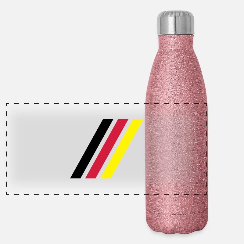 german stripe flag Panorama Glitzer Isolierflasche 500 ml