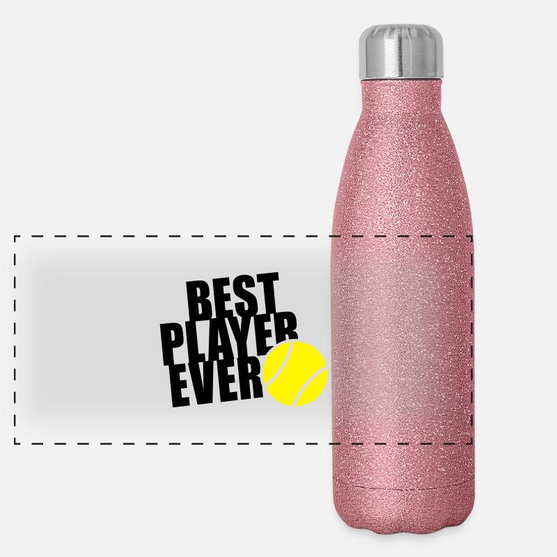 BEST TENNIS PLAYER EVER 2C Panorama Glitzer Isolierflasche 500 ml