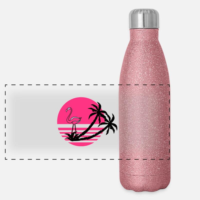 flamingo_island Gourde isotherme panoramique pailletée 500 ml