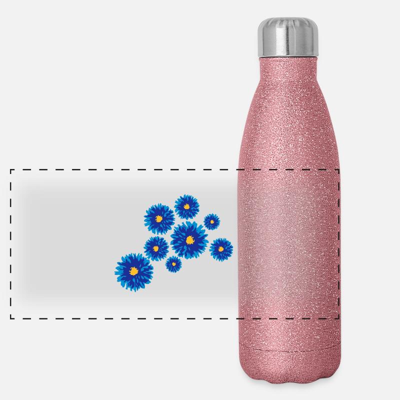 Flowers Panorama Glitzer Isolierflasche 500 ml
