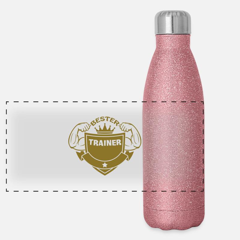 Bester trainer Panorama Glitzer Isolierflasche 500 ml
