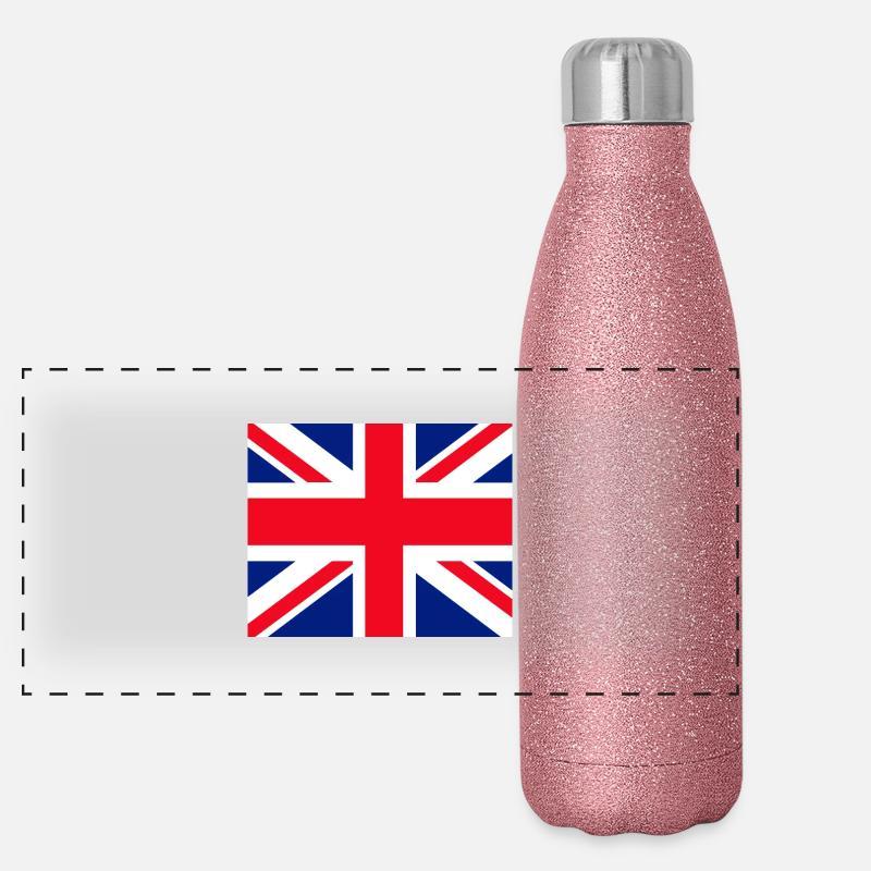 Union Jack Gesichtsmaske Panorama Glitzer Isolierflasche 500 ml
