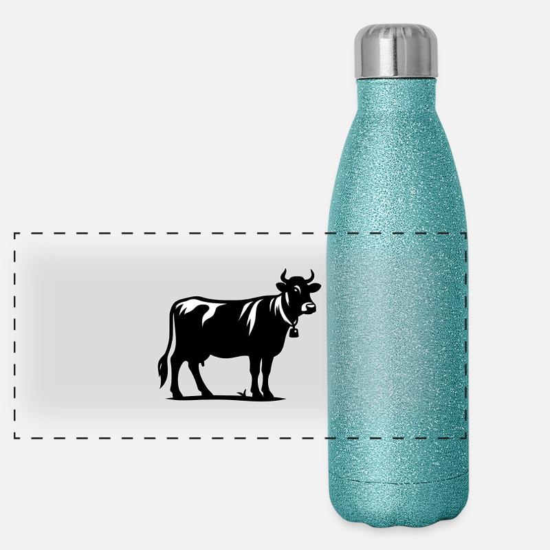 Contour de la vache Gourde isotherme panoramique pailletée 500 ml
