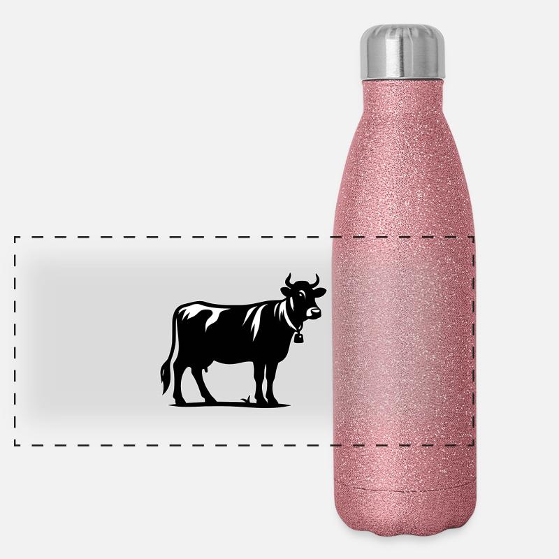 Contour de la vache Gourde isotherme panoramique pailletée 500 ml