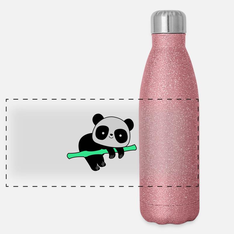 Pandabär Panorama Glitzer Isolierflasche 500 ml
