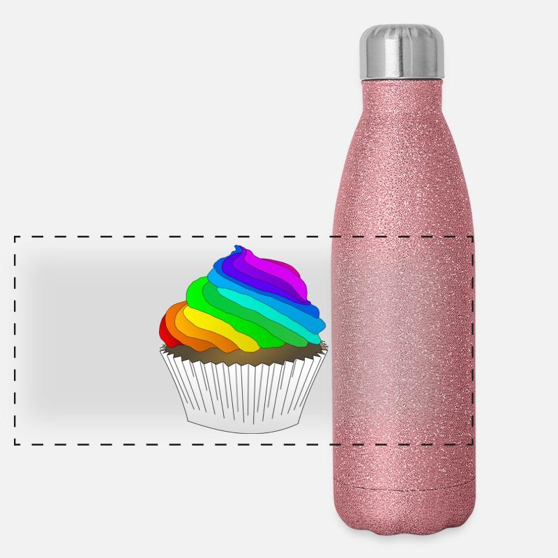 Cupcake Panorama Glitzer Isolierflasche 500 ml