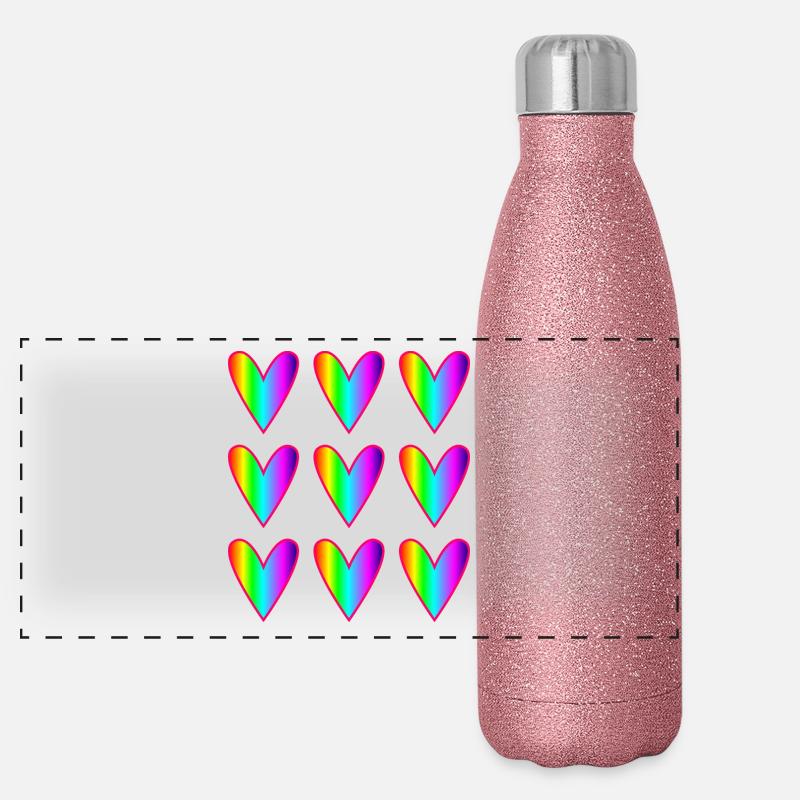 MAMA. MUTTERTAG. SCHÖNEN MUTTERTAG. ICH LIEBE DICH Panorama Glitzer Isolierflasche 500 ml