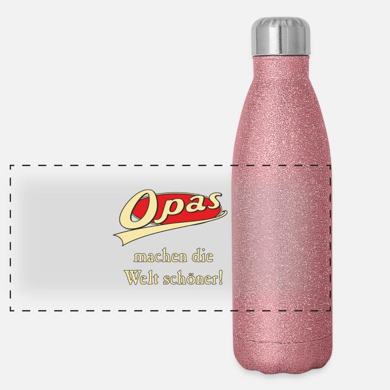 Opas machen die Welt schöner Panorama Glitzer Isolierflasche 500 ml