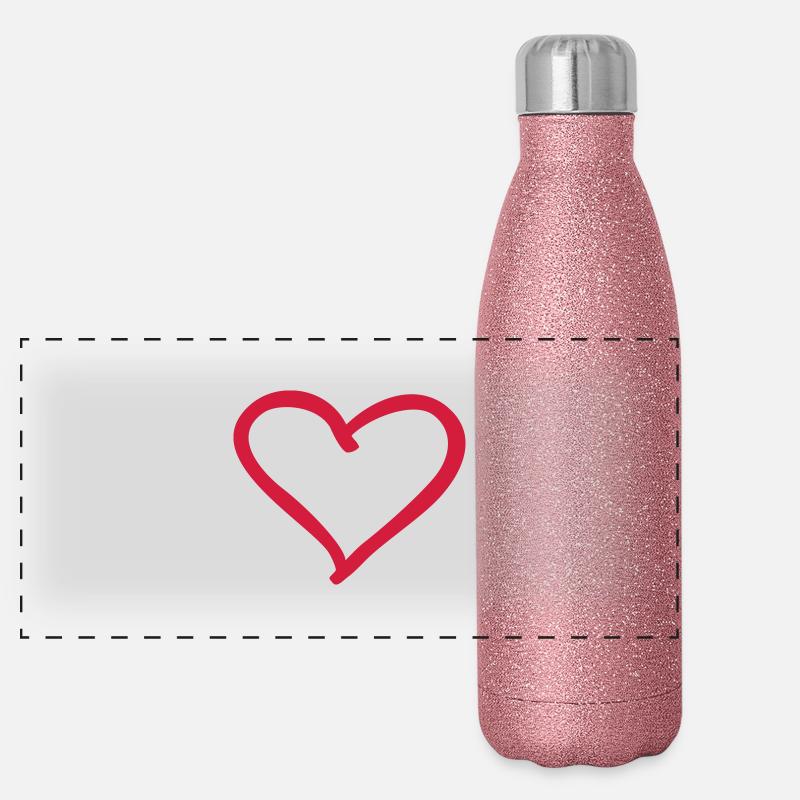 Herz Panorama Glitzer Isolierflasche 500 ml