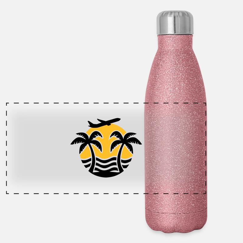 Urlaub Panorama Glitzer Isolierflasche 500 ml