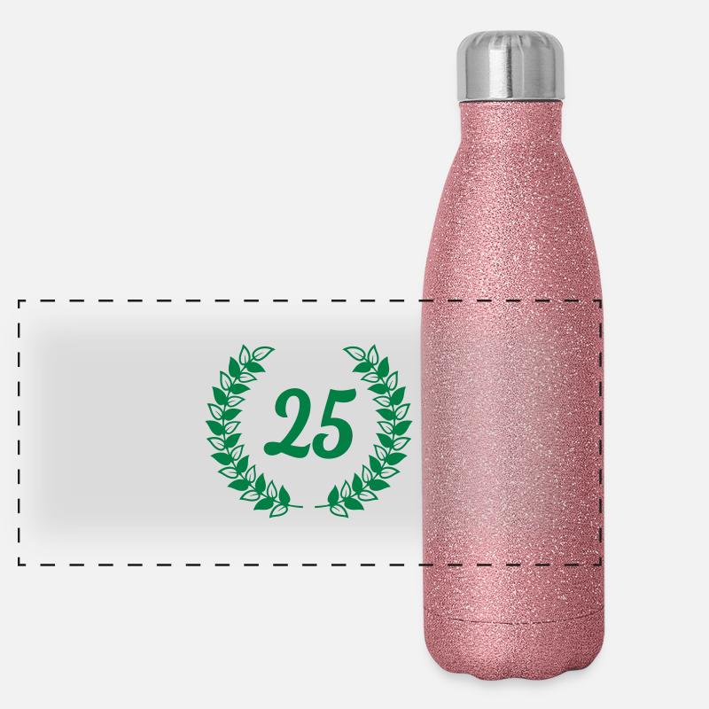 birthday anniversaire 25 vingt cinq Gourde isotherme panoramique pailletée 500 ml