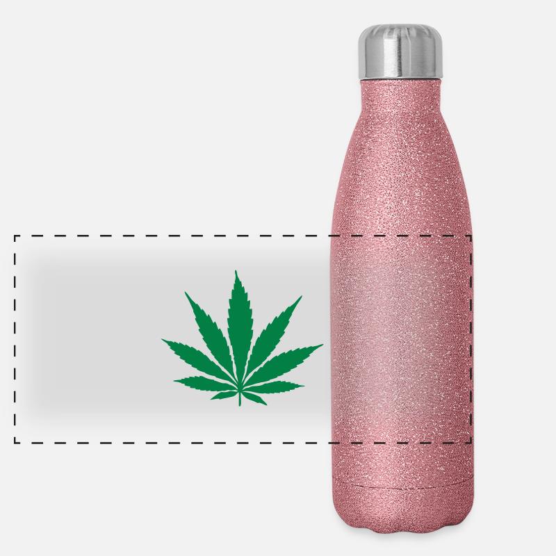 Hanfblatt Panorama Glitzer Isolierflasche 500 ml