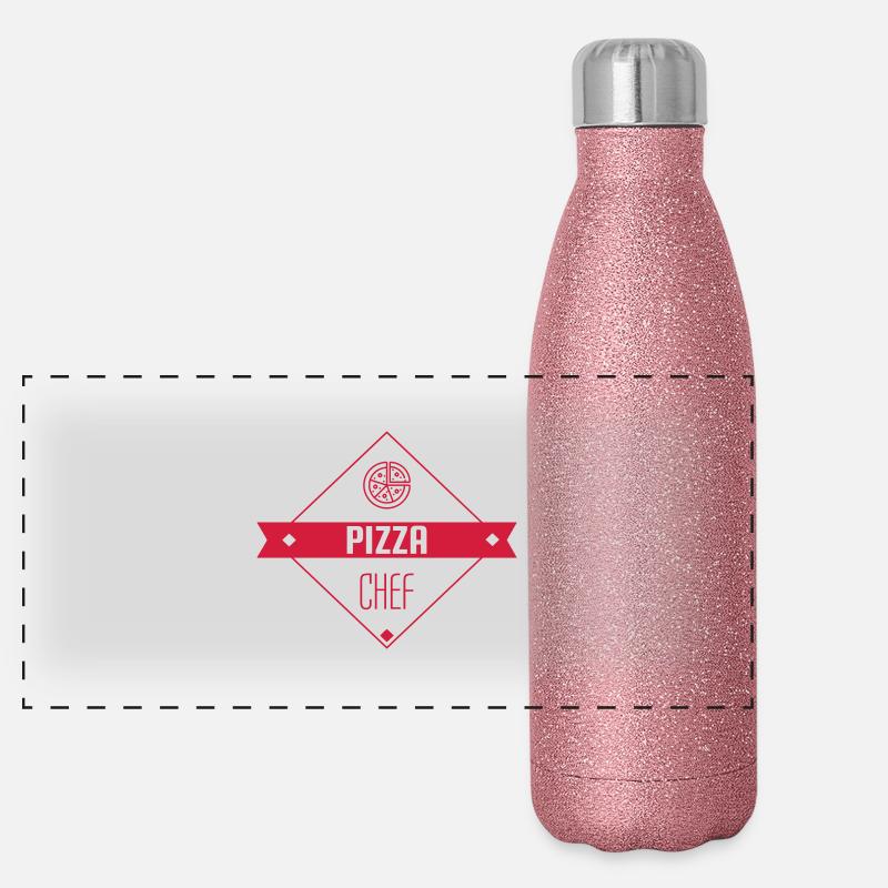 pizza / pizzaiolo / chef / italie / pizzaiola Gourde isotherme panoramique pailletée 500 ml