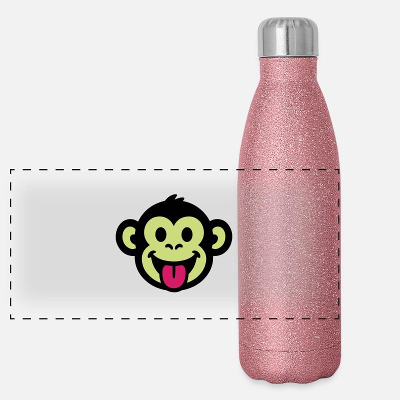 Monkey Funny Comic Panoramic Glitter Thermal Bottle 500 ml