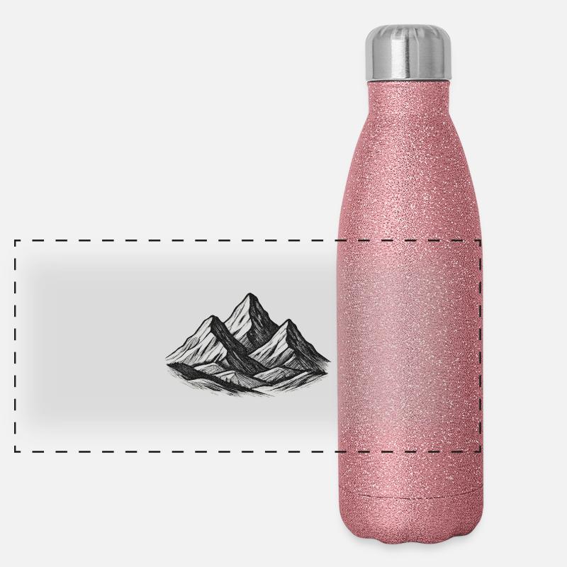 Montagnes enneigées – aventure et nature Gourde isotherme panoramique pailletée 500 ml
