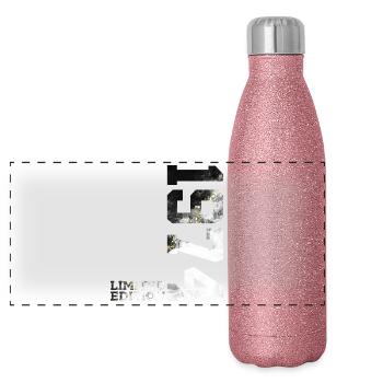 52ND BIRTHDAY LIMITED EDITION 1974 - Panoramic Glitter Thermal Bottle 500 ml - pink glitter - Front