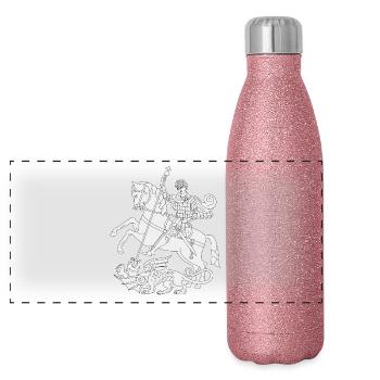 Drag 22 - Panoramic Glitter Thermal Bottle 500 ml - pink glitter - Front