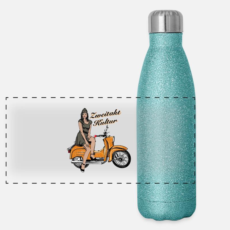Simson Schwalbe KR51 Rétro trafic orange Gourde isotherme panoramique pailletée 500 ml