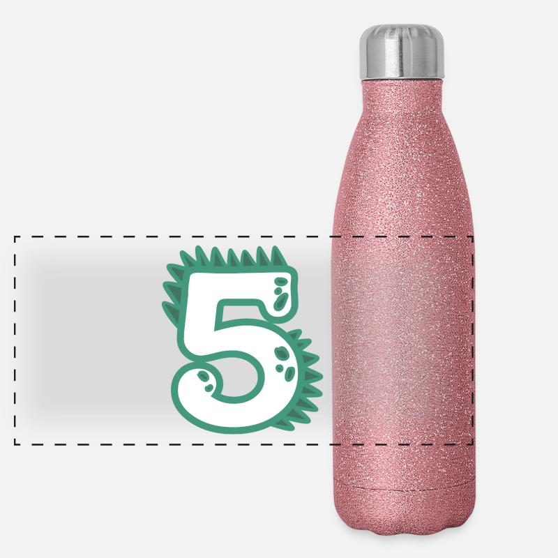 Zahl 5 Panorama Glitzer Isolierflasche 500 ml