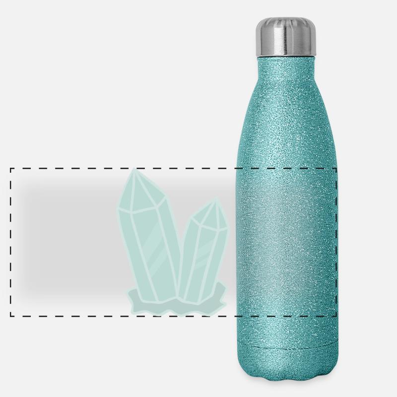 Crystal Cluster Geode Illustration Panoramic Glitter Thermal Bottle 500 ml