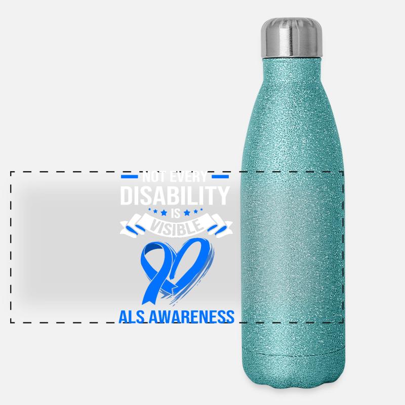 ALS Nervenkrankheit Panorama Glitzer Isolierflasche 500 ml