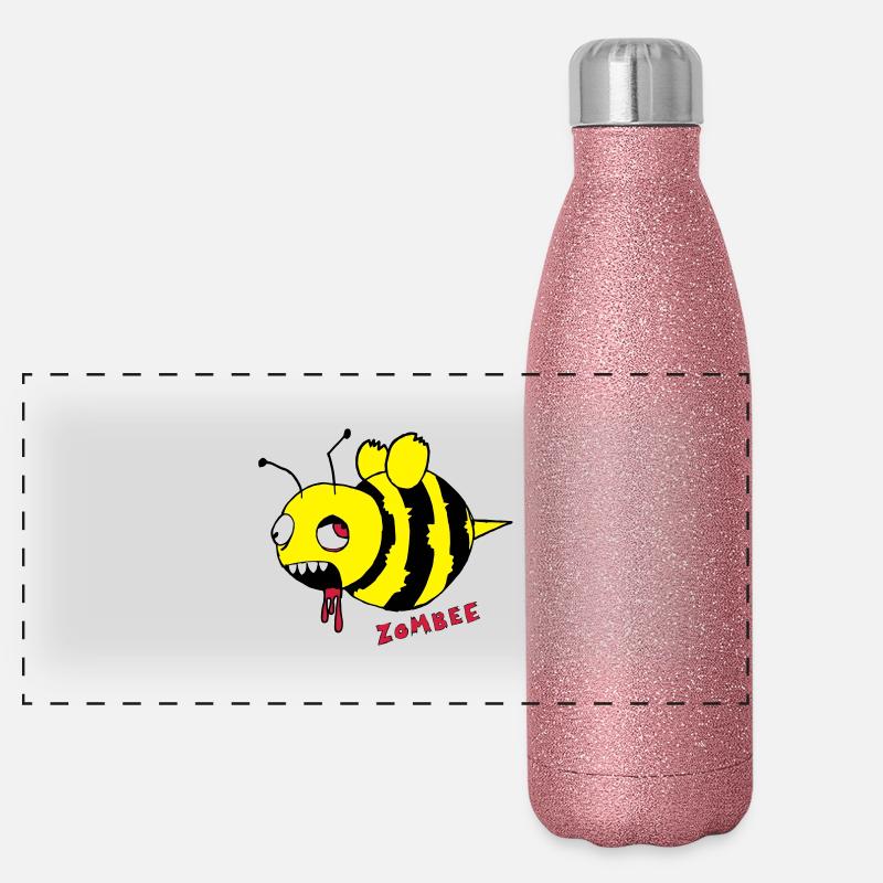 Zombee / Halloween Zombie Horror Biene Panorama Glitzer Isolierflasche 500 ml