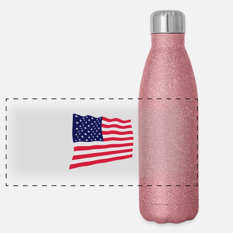 Etats-Unis - drapeau Gourde isotherme panoramique pailletée 500 ml