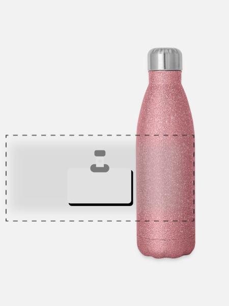 namensschild leer - Panorama Glitzer Isolierflasche 500 ml - Pink Glitzer - Vorne