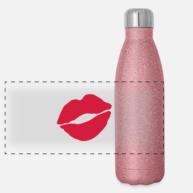 kuss__lippen____f1 Panorama Glitzer Isolierflasche 500 ml