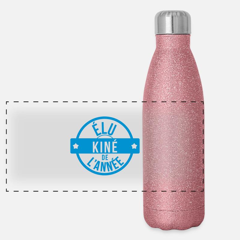 Elu Kiné de l'année ! - Panorama Glitzer Isolierflasche 500 ml - Pink Glitzer