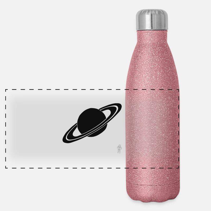 Saturn - Planet - Astronaut - Space Gourde isotherme panoramique pailletée 500 ml
