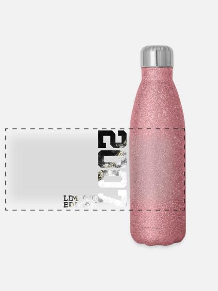 ÉDITION LIMITÉE 2007 COOL 19E ANNIVERSAIRE - Gourde isotherme panoramique pailletée 500 ml - paillettes roses - Devant