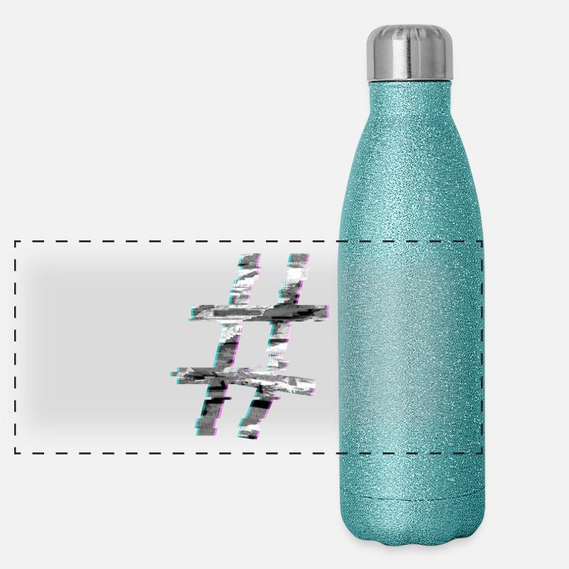 Glitch hashtag Gourde isotherme panoramique pailletée 500 ml