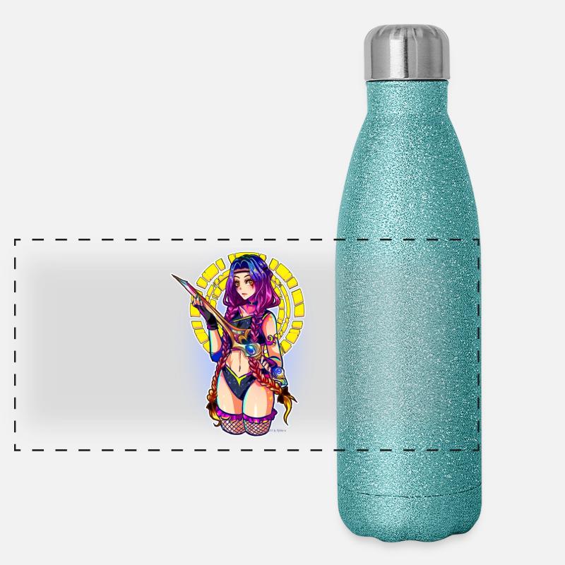 Raum-Mädchen Panorama Glitzer Isolierflasche 500 ml