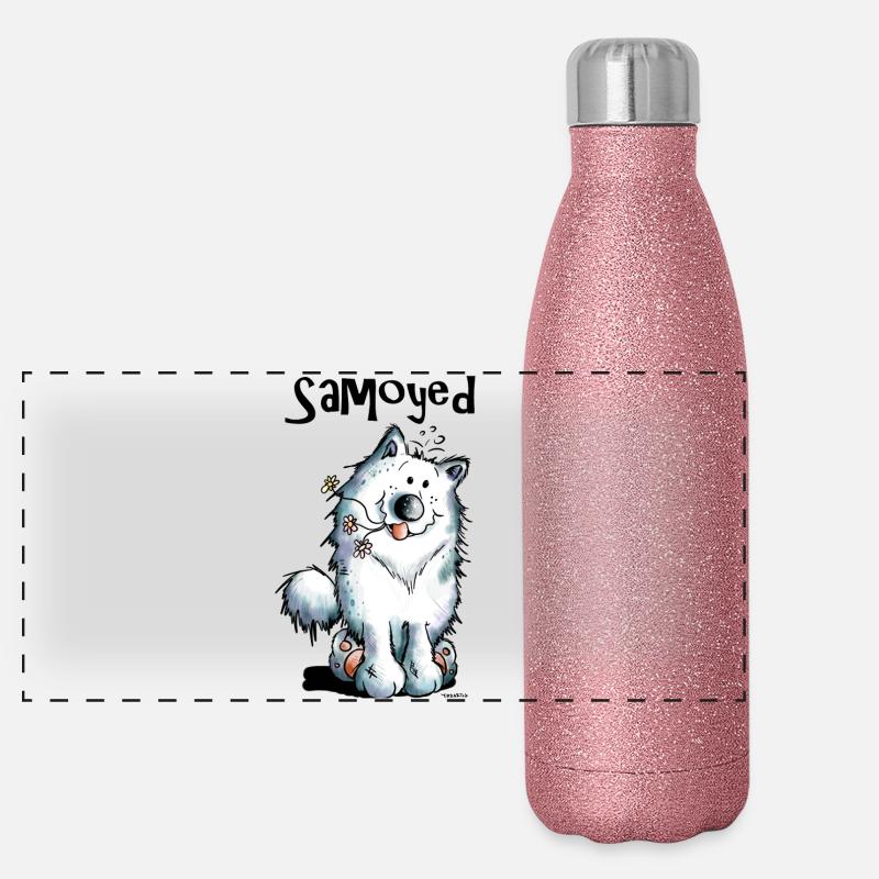 Funny Samoyed Panoramic Glitter Thermal Bottle 500 ml