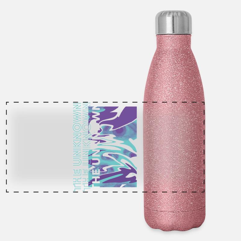 The Unknown – Digitale Verzerrung Panorama Glitzer Isolierflasche 500 ml