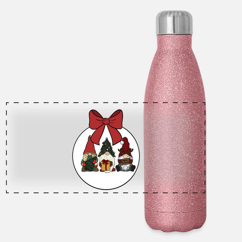 Wichtel  - Panorama Glitzer Isolierflasche 500 ml - Pink Glitzer