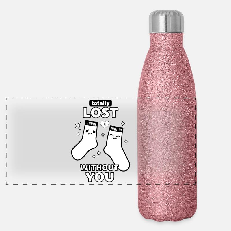 Totally Lost Without You Socks Panoramic Glitter Thermal Bottle 500 ml