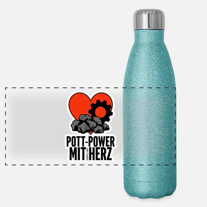 Pott Power mit Herz Panorama Glitzer Isolierflasche 500 ml